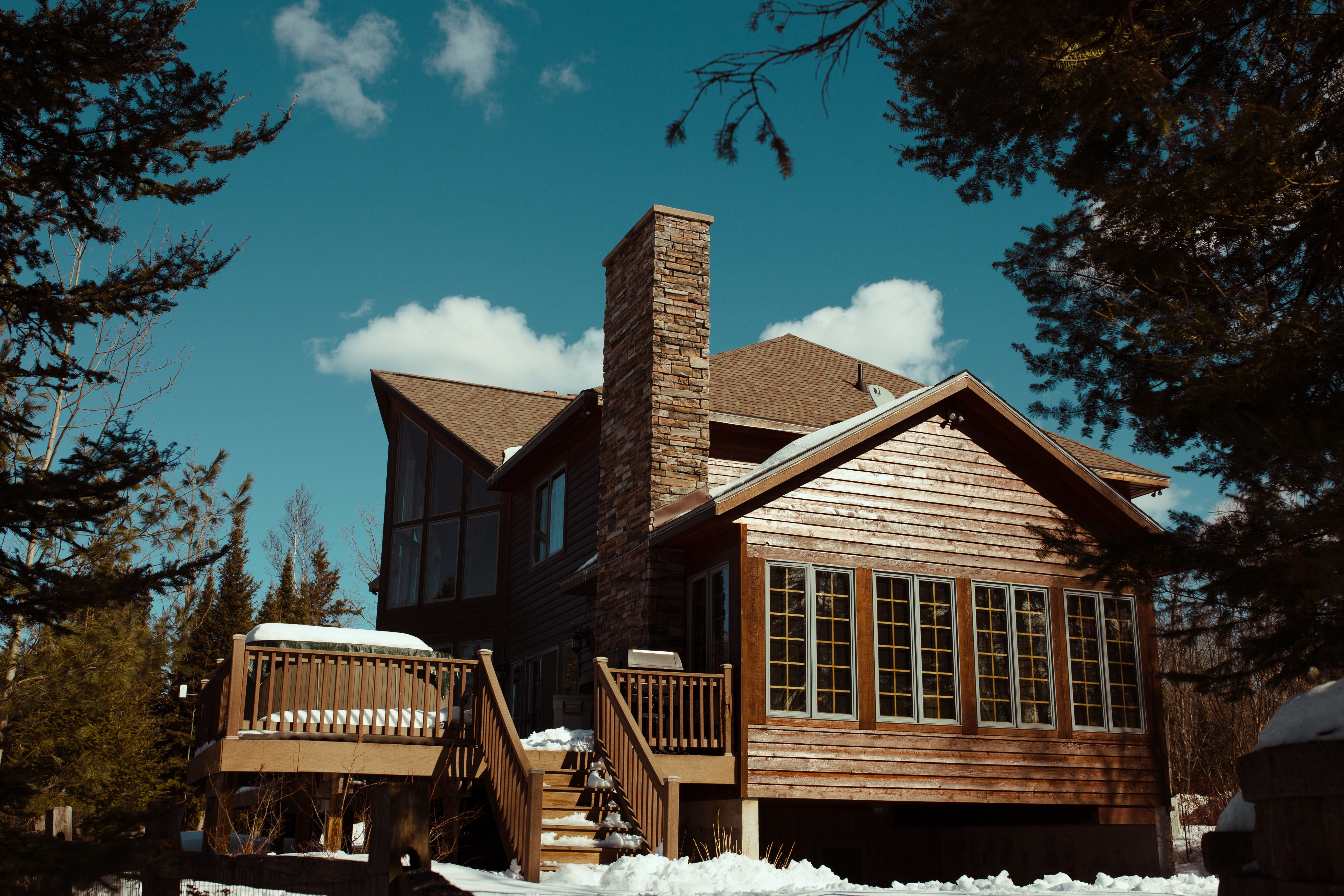 House covered with winter snow