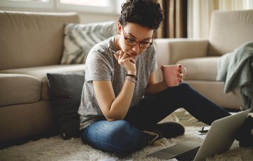 woman making a budget